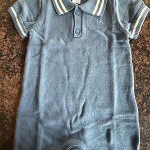 Gap Blue Knit Polo Romper for Kids